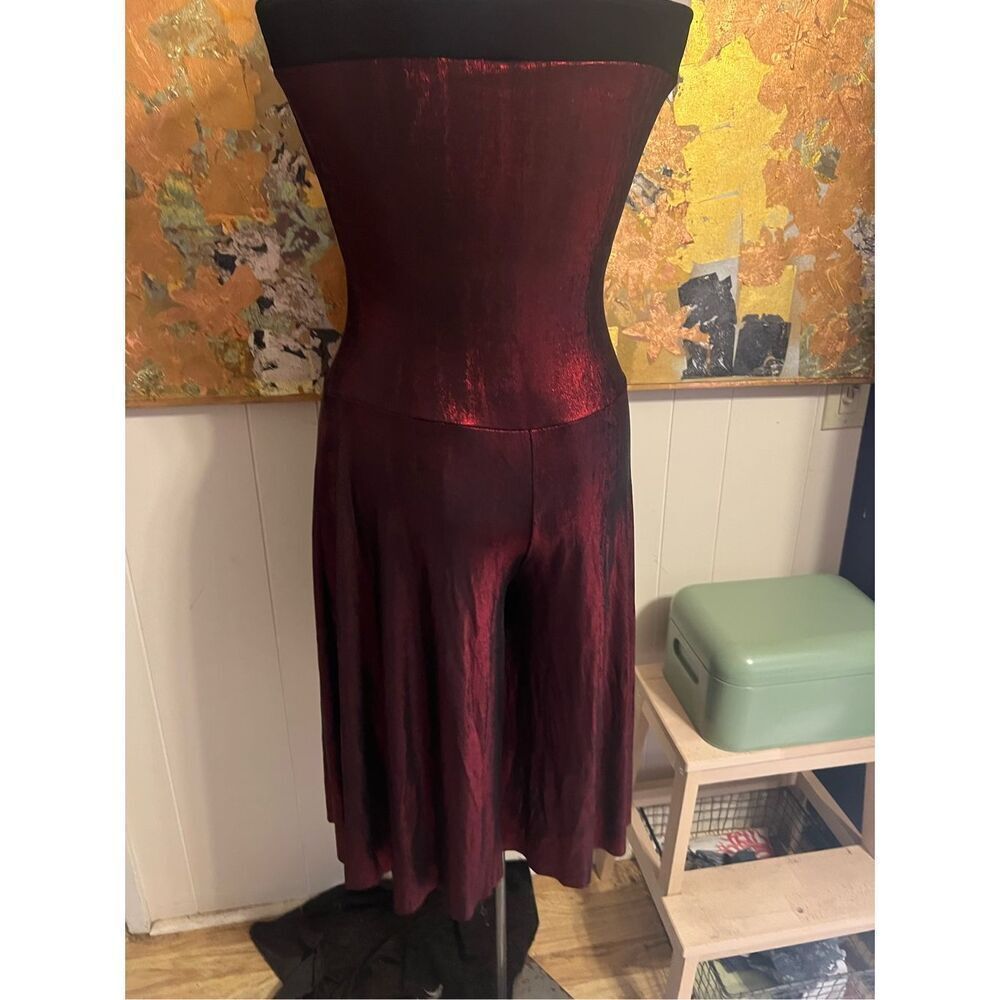 Designs for Dance by Weissman Strapless Iridescent Red Jumpsuit XL - Picture 4 of 6